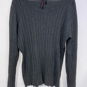 Street Level Gray Cable Knit Sweater